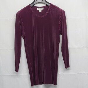 Vintage Maxima Womens Top Slinky Accordion Size Small Long Sleeve Made in USA